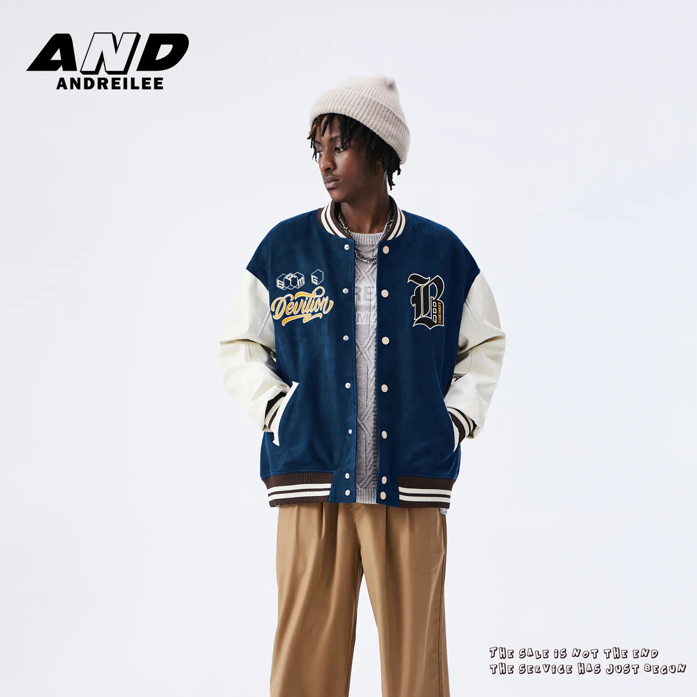 Embroidered Color-Block Jacket: Casual Street Fashion