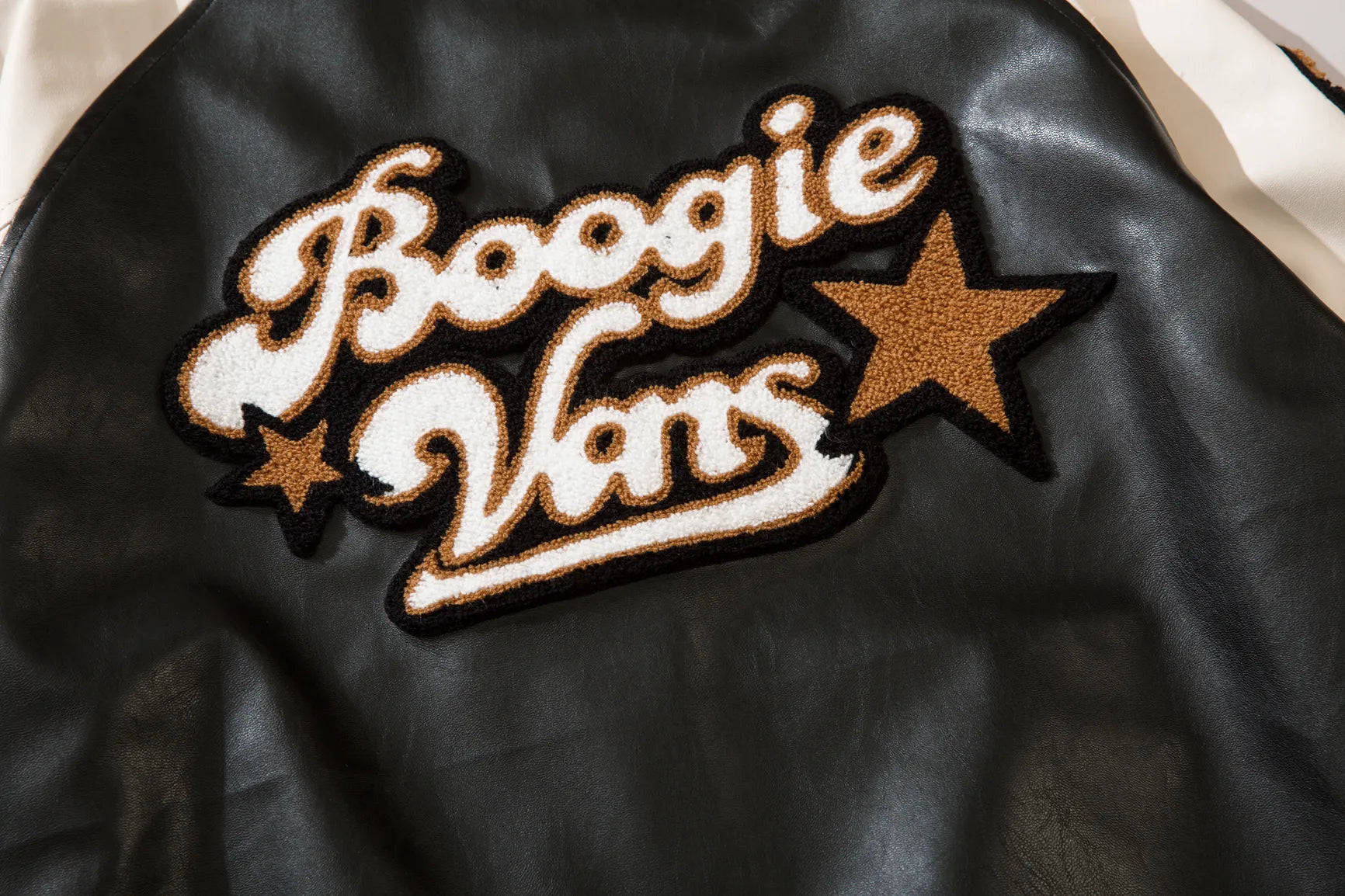 Embroidered PU Baseball Jacket: Casual Street