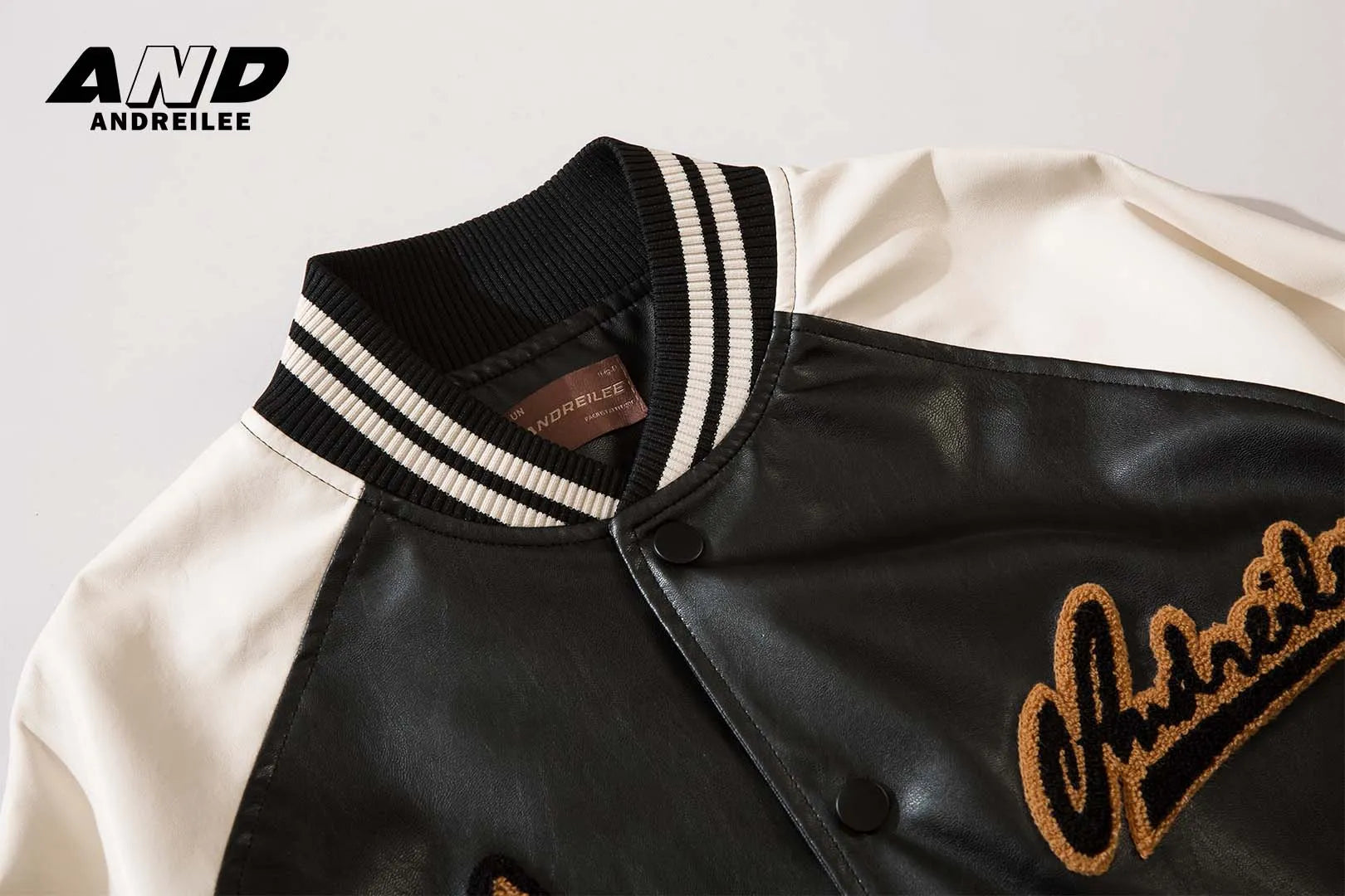 Embroidered PU Baseball Jacket: Casual Street