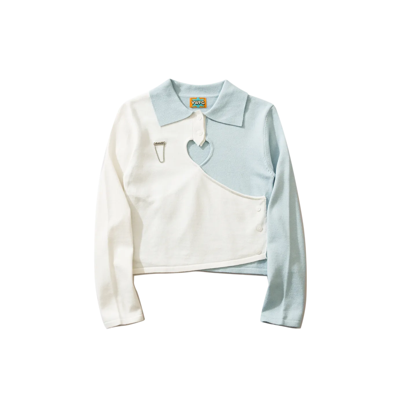 Hollow Polo Neck Knitwear: Slim Design
