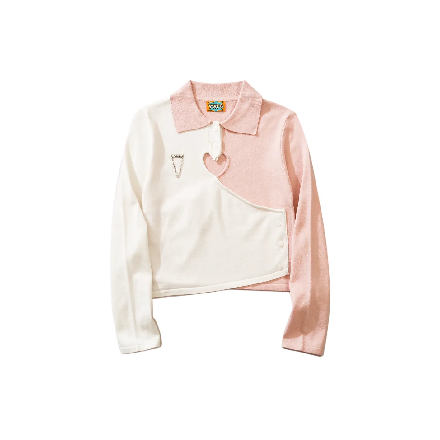 Hollow Polo Neck Knitwear: Slim Design