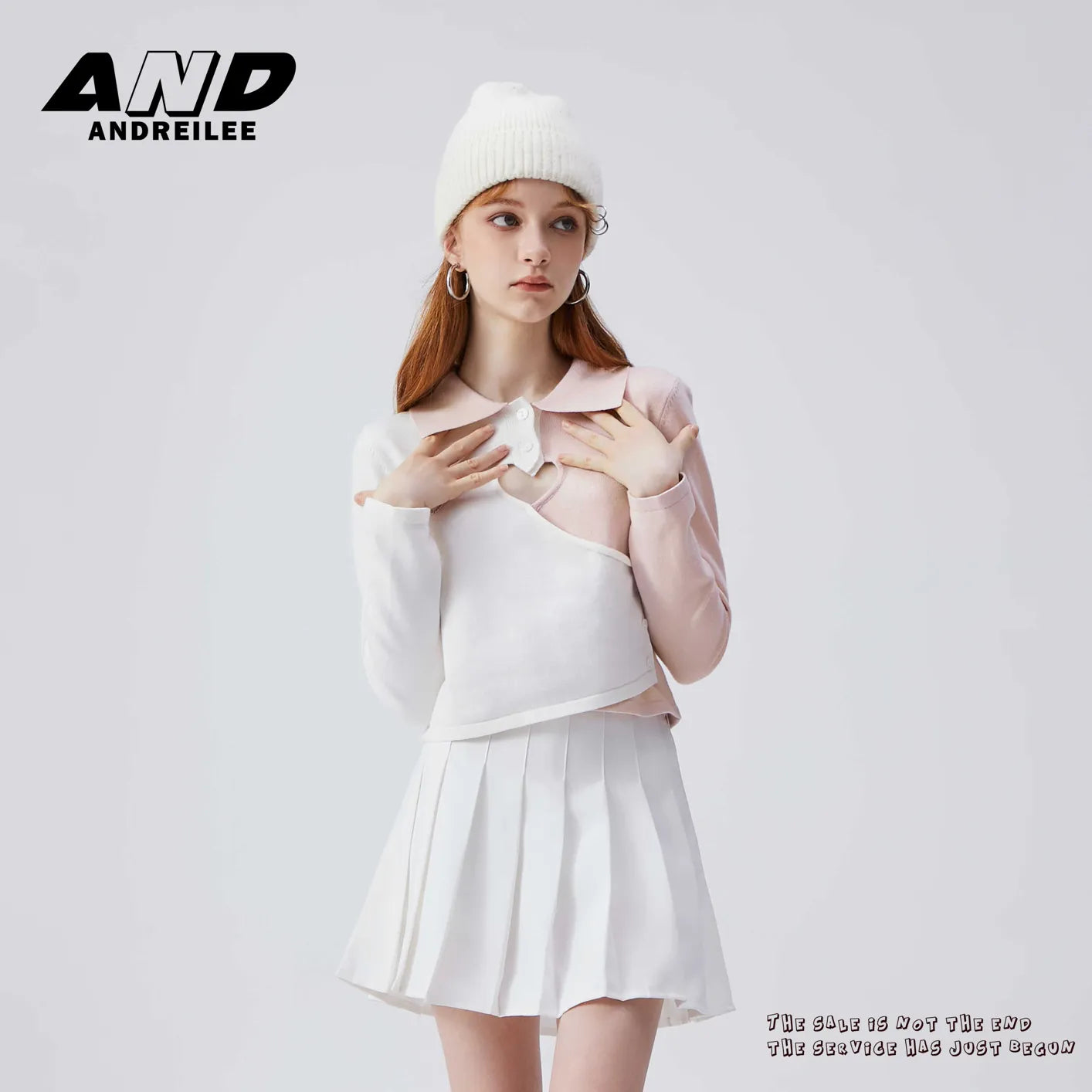 Hollow Polo Neck Knitwear: Slim Design
