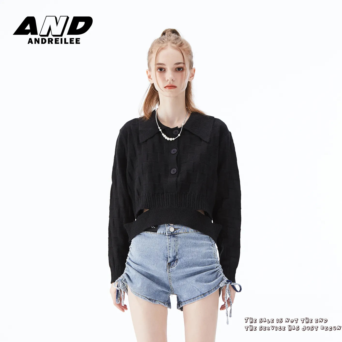 Hot Girl Knitted Top: Separate Hem, Trendy Design