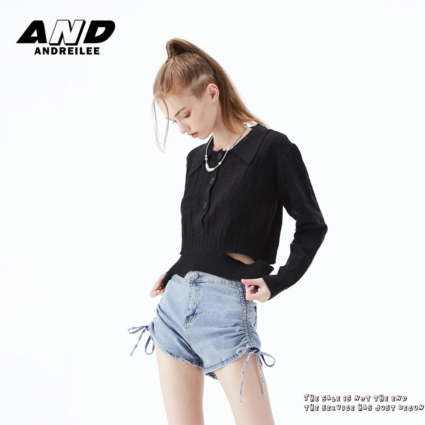 Hot Girl Knitted Top: Separate Hem, Trendy Design