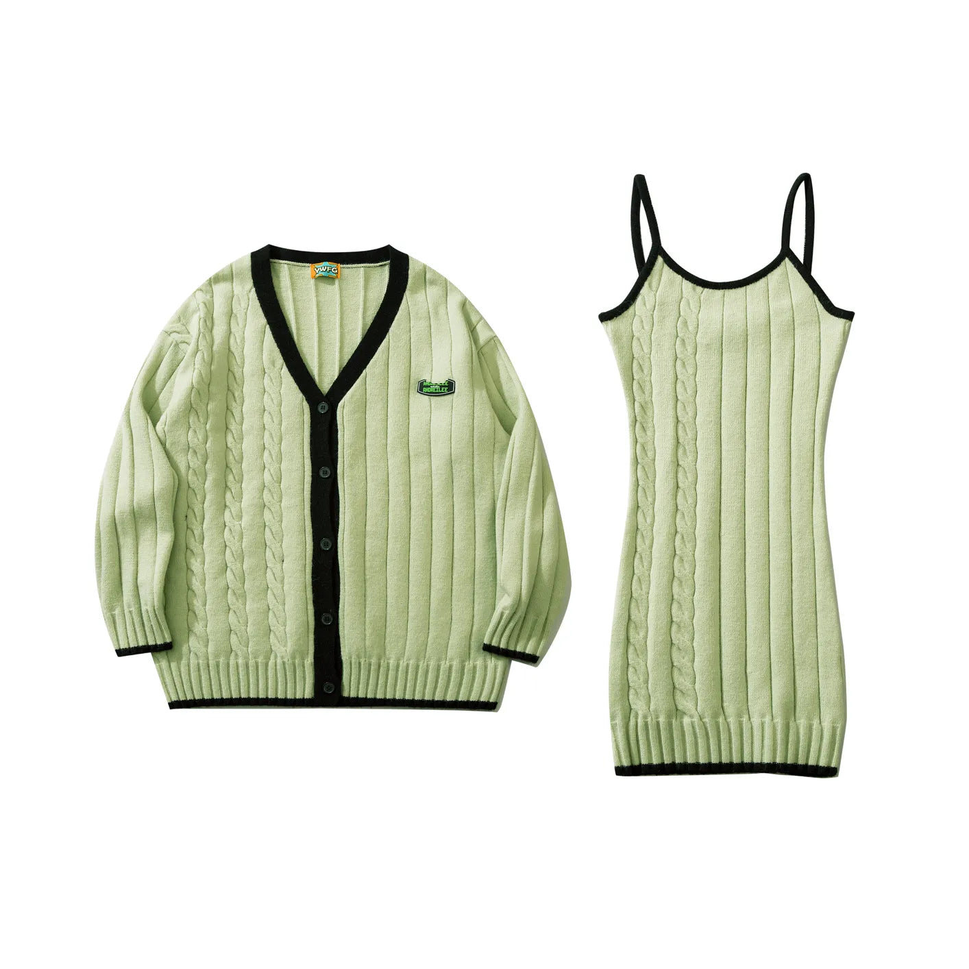 Knit Cardigan & Skirt Suit: Fashionable Autumn/Winter