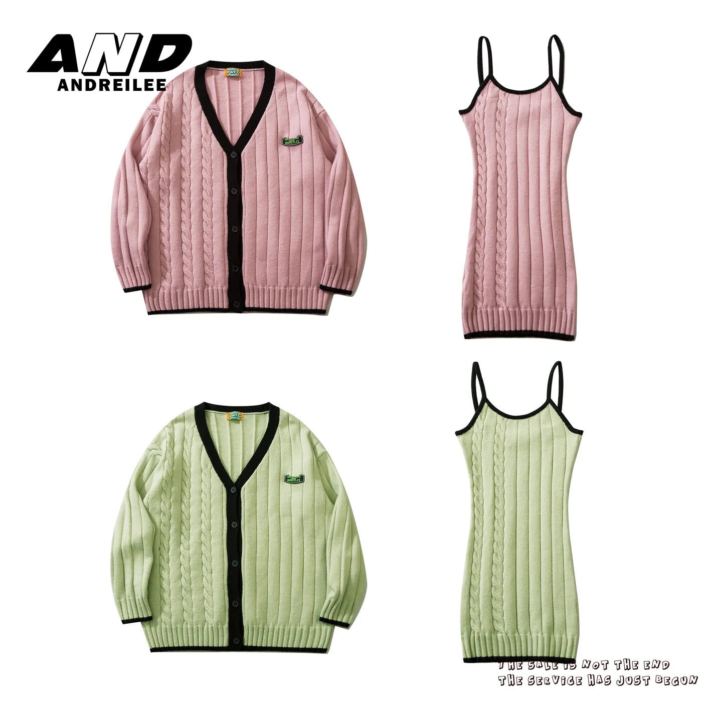 Knit Cardigan & Skirt Suit: Fashionable Autumn/Winter
