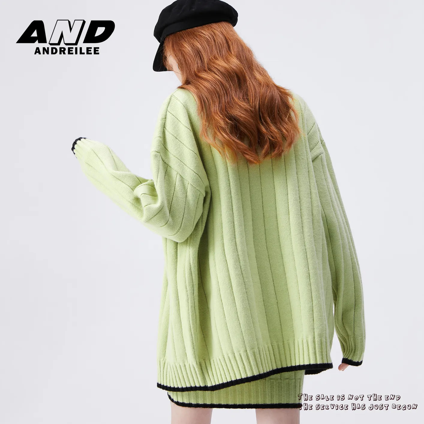 Knit Cardigan & Skirt Suit: Fashionable Autumn/Winter