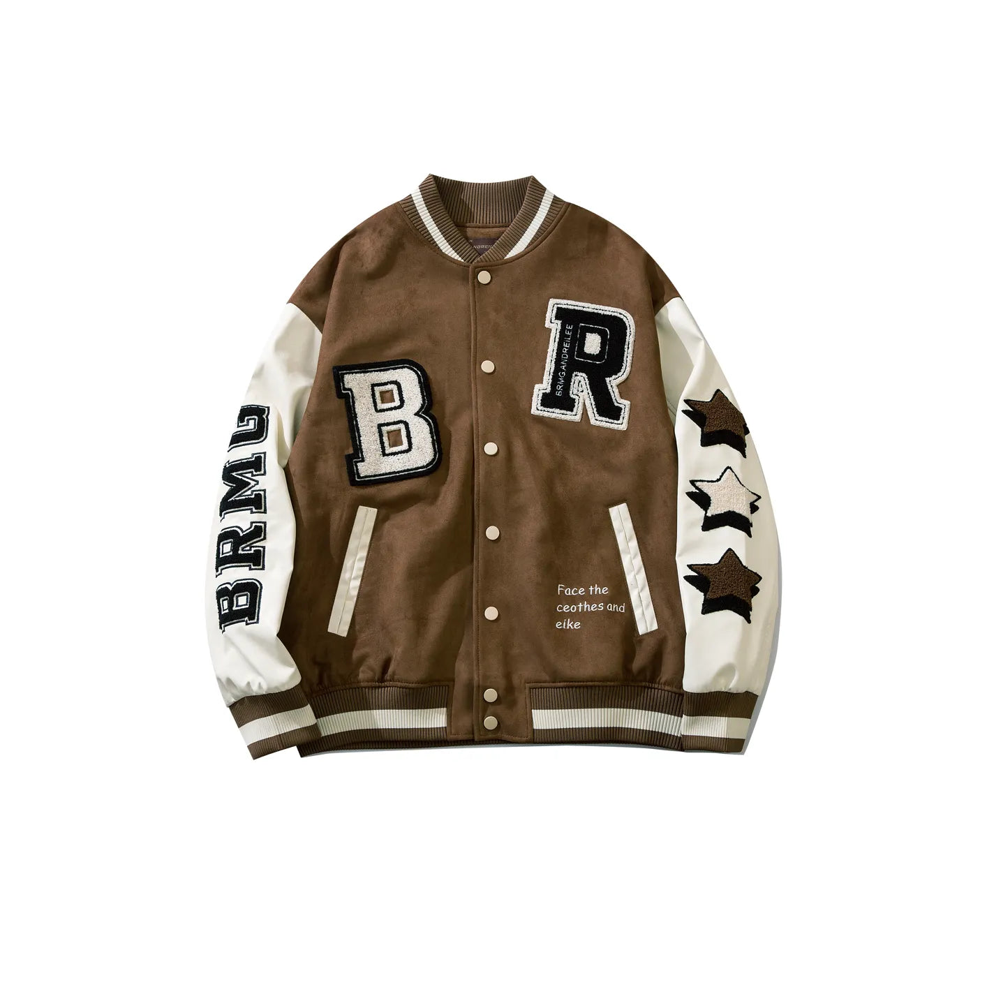 Leather Sleeve Letter Jacket: Casual Baseball