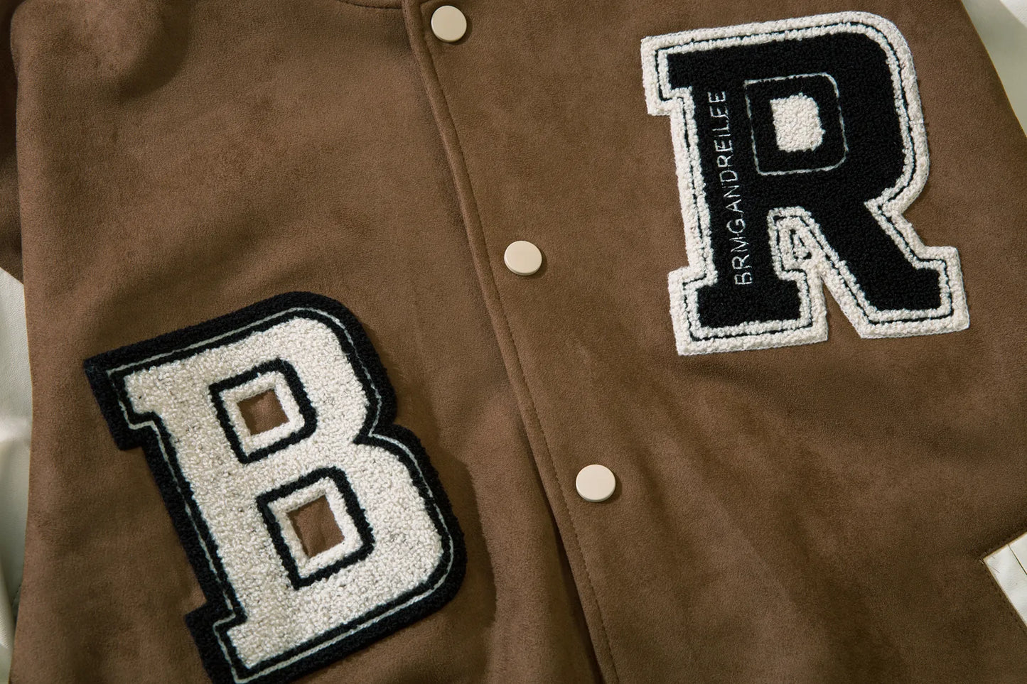 Leather Sleeve Letter Jacket: Casual Baseball