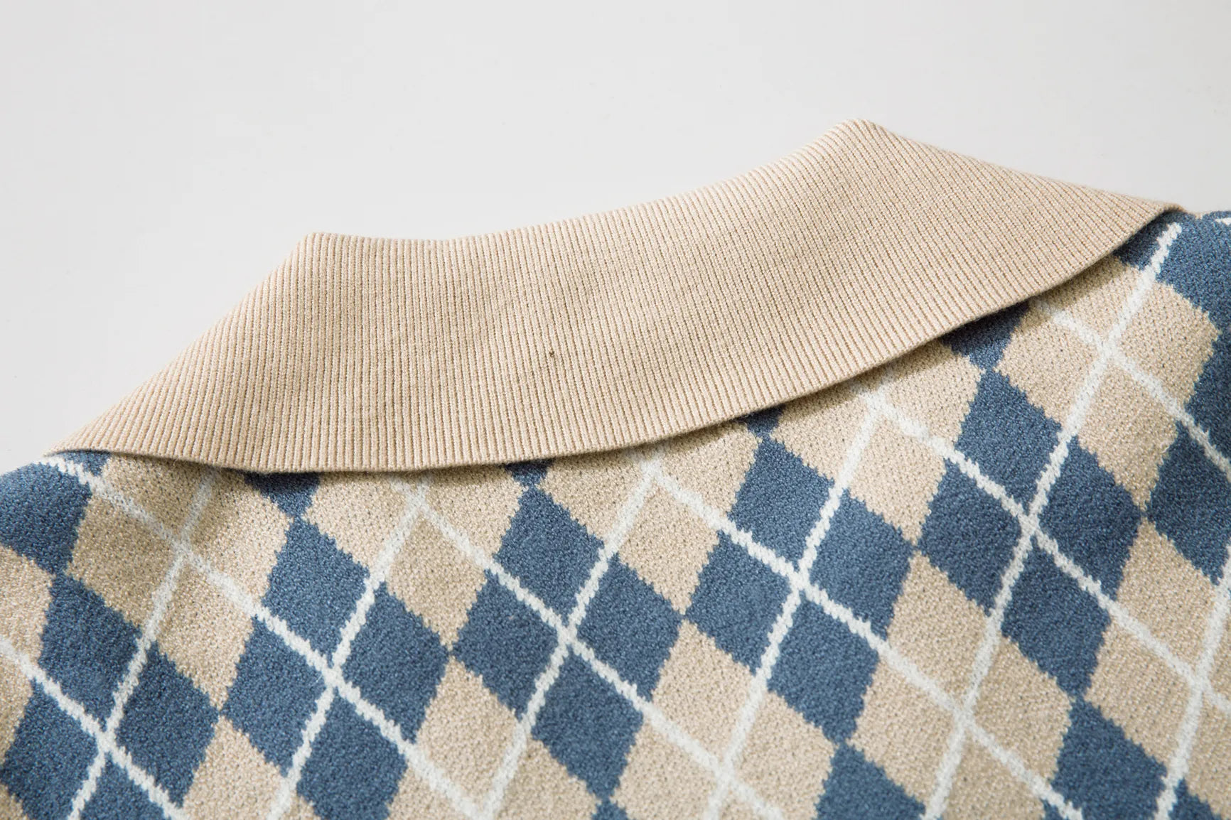 Rhombus Knit Cardigan & Skirt Set