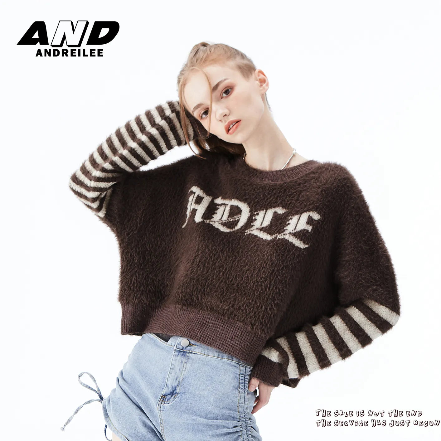Striped Asymmetric Knit Pullover: Spice Girl Fashion