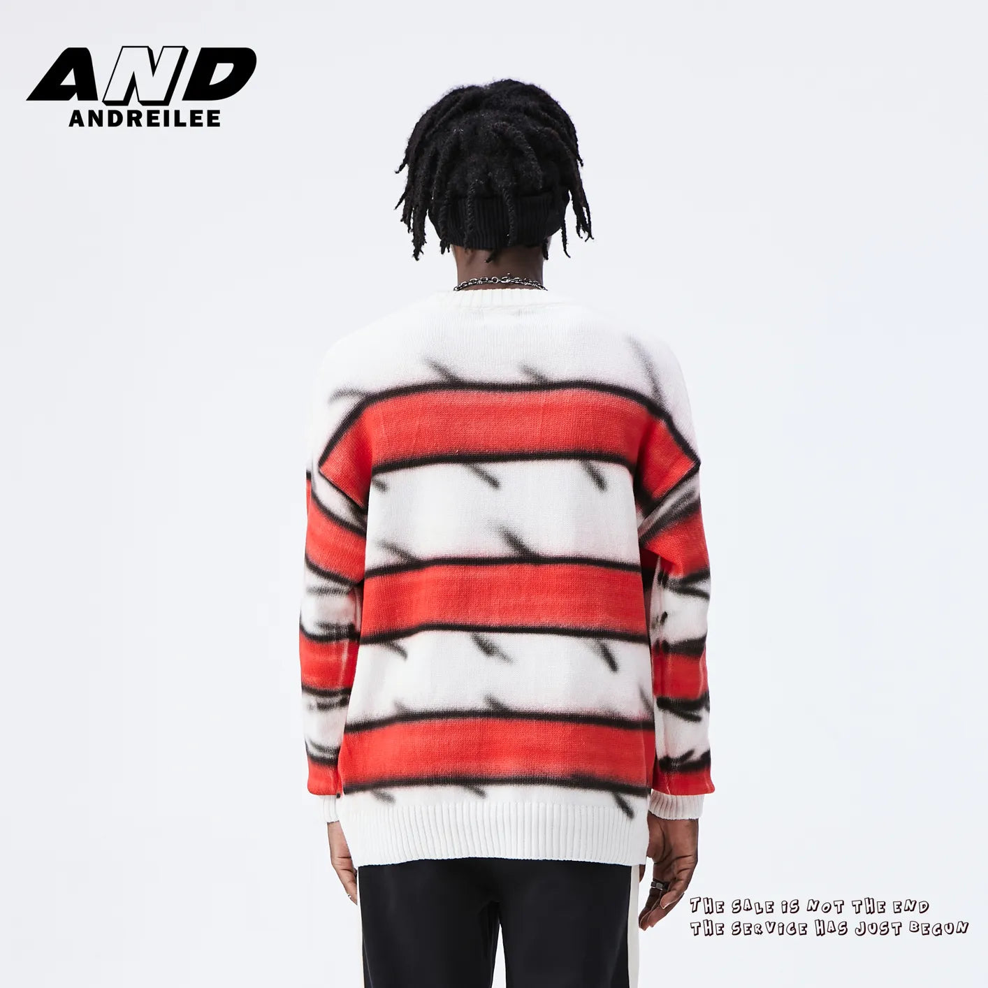 Striped Contrast Loose Knitwear: Couple Tops