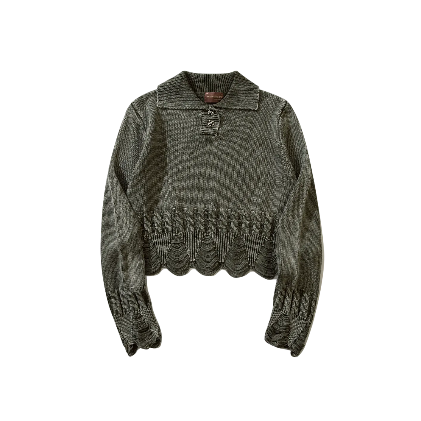 Washed Distressed Polo Knit: Spice Girls
