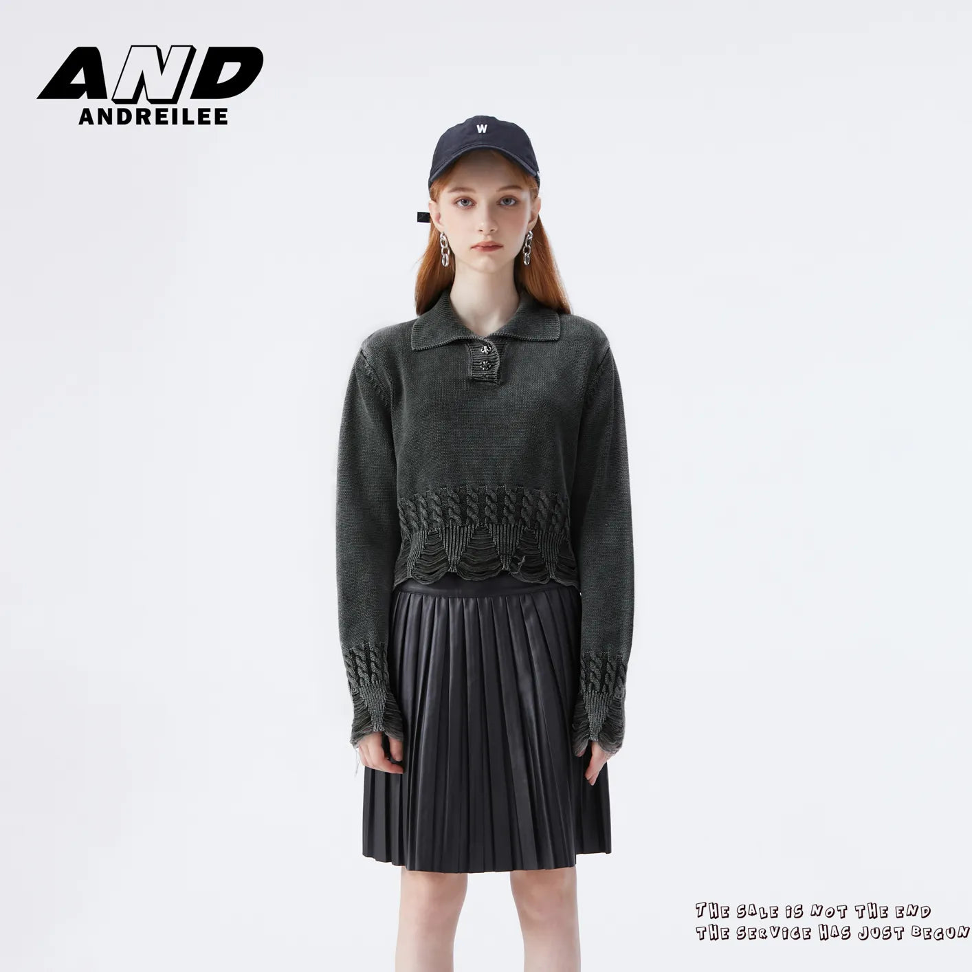 Washed Distressed Polo Knit: Spice Girls