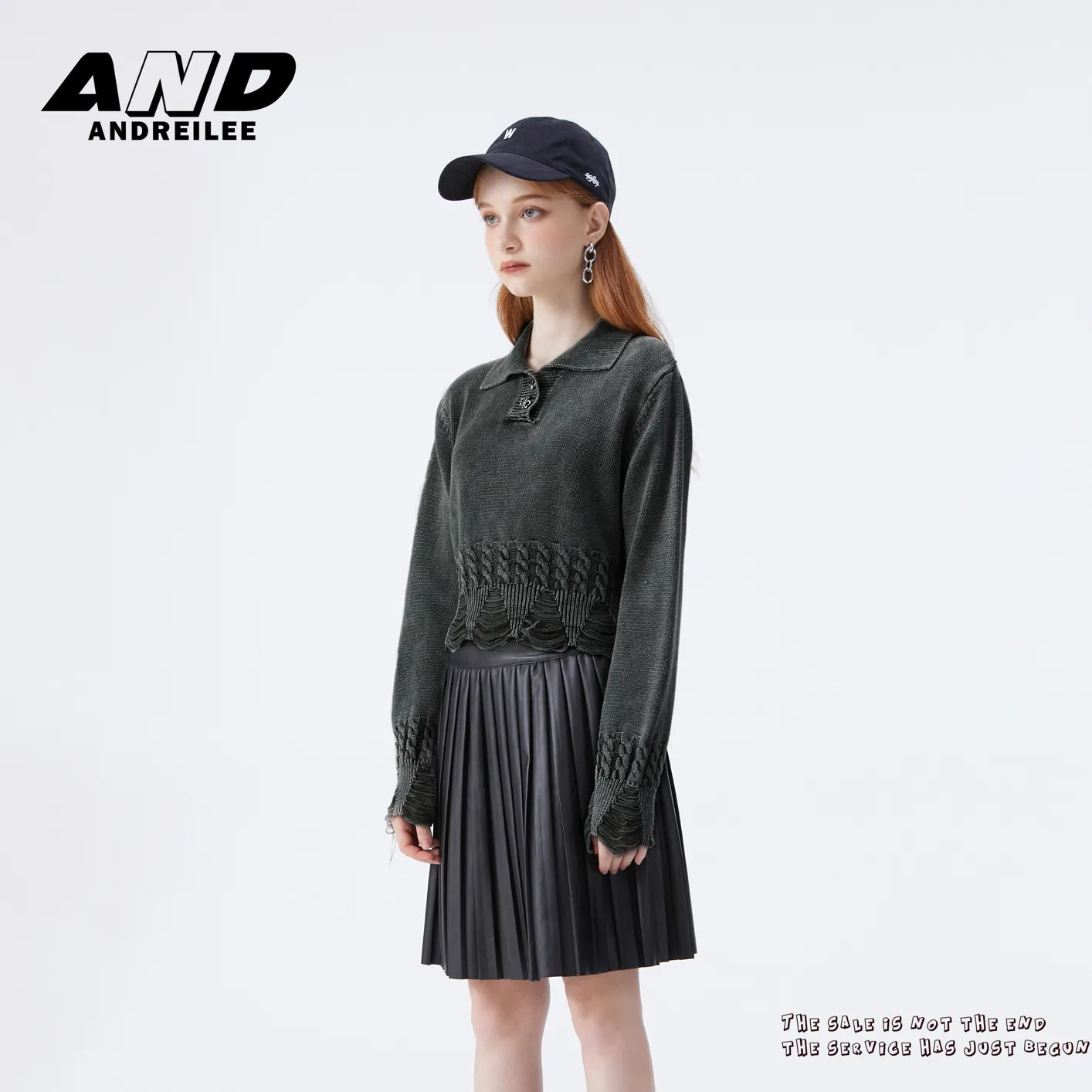 Washed Distressed Polo Knit: Spice Girls