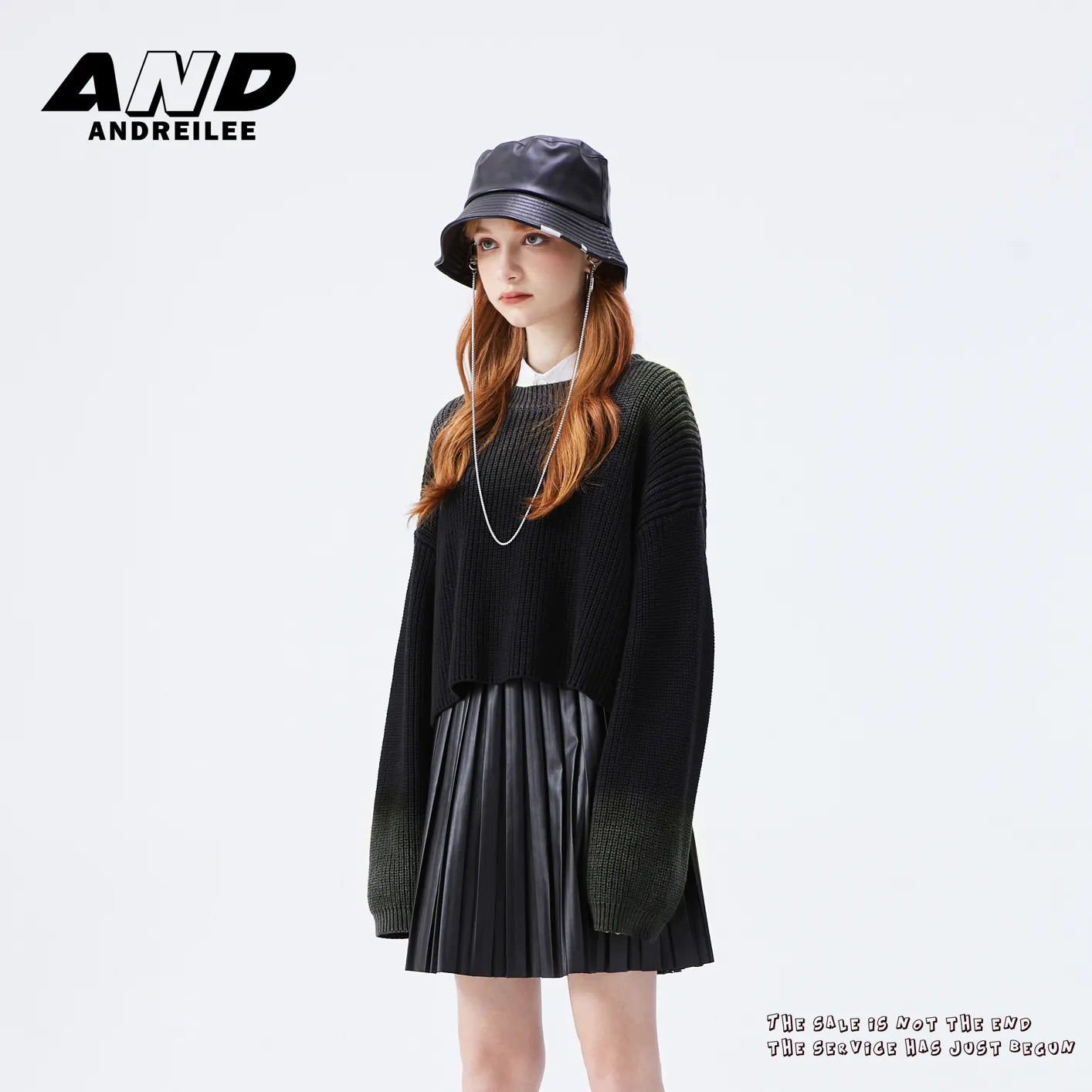 Washed Plain Color Knit Sweater: Loose Fashion