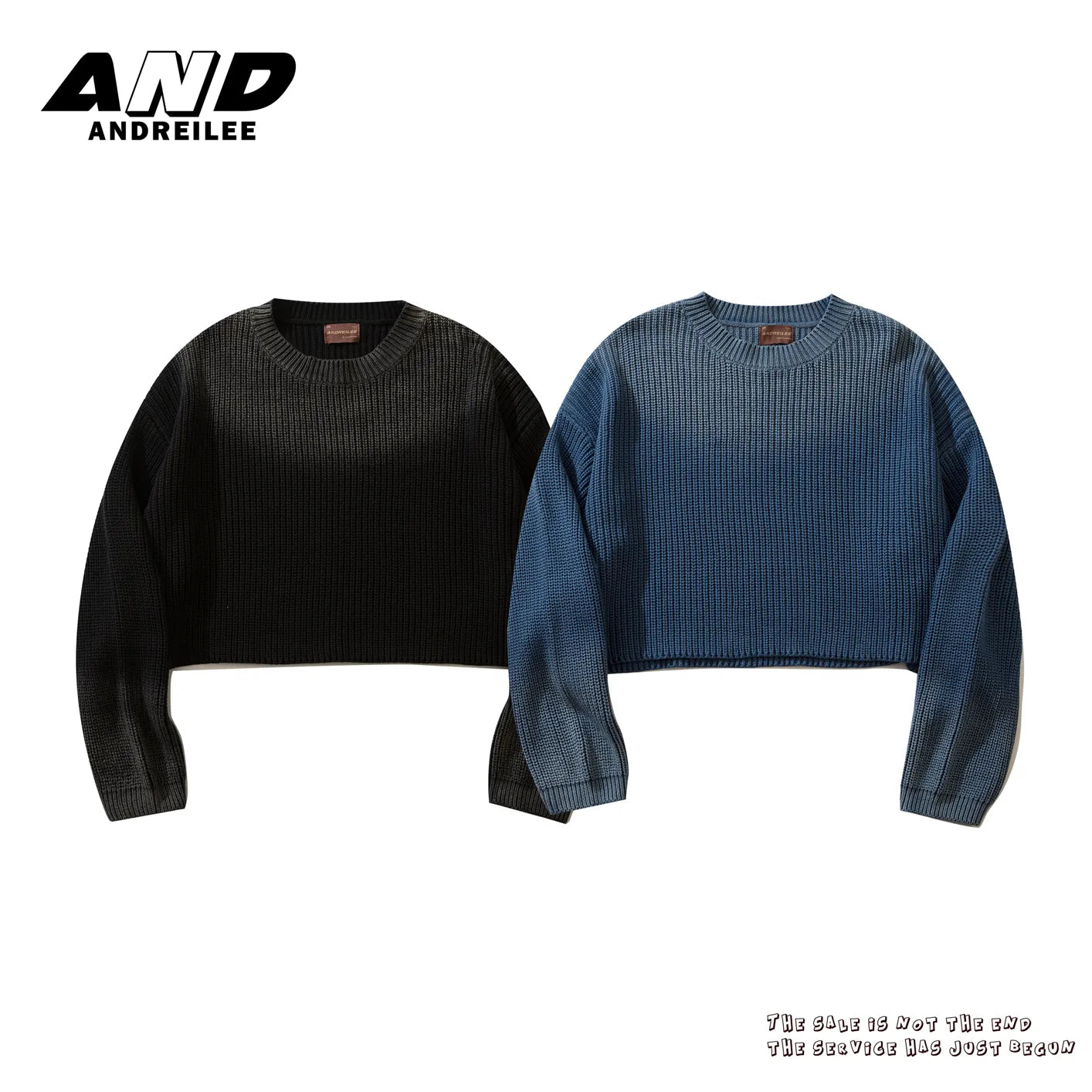 Washed Plain Color Knit Sweater: Loose Fashion