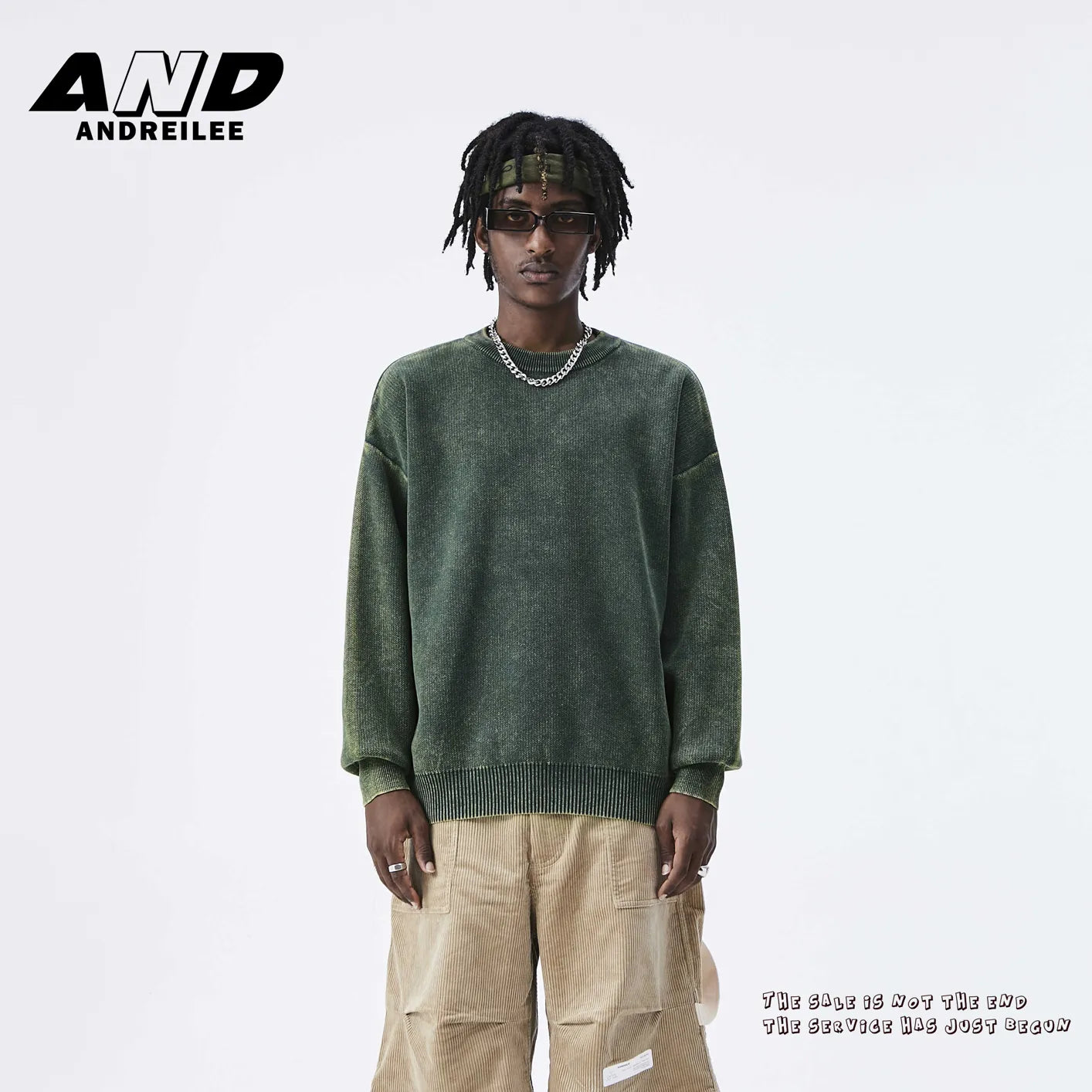 Washed Solid Color Knitwear: Casual Loose Fit