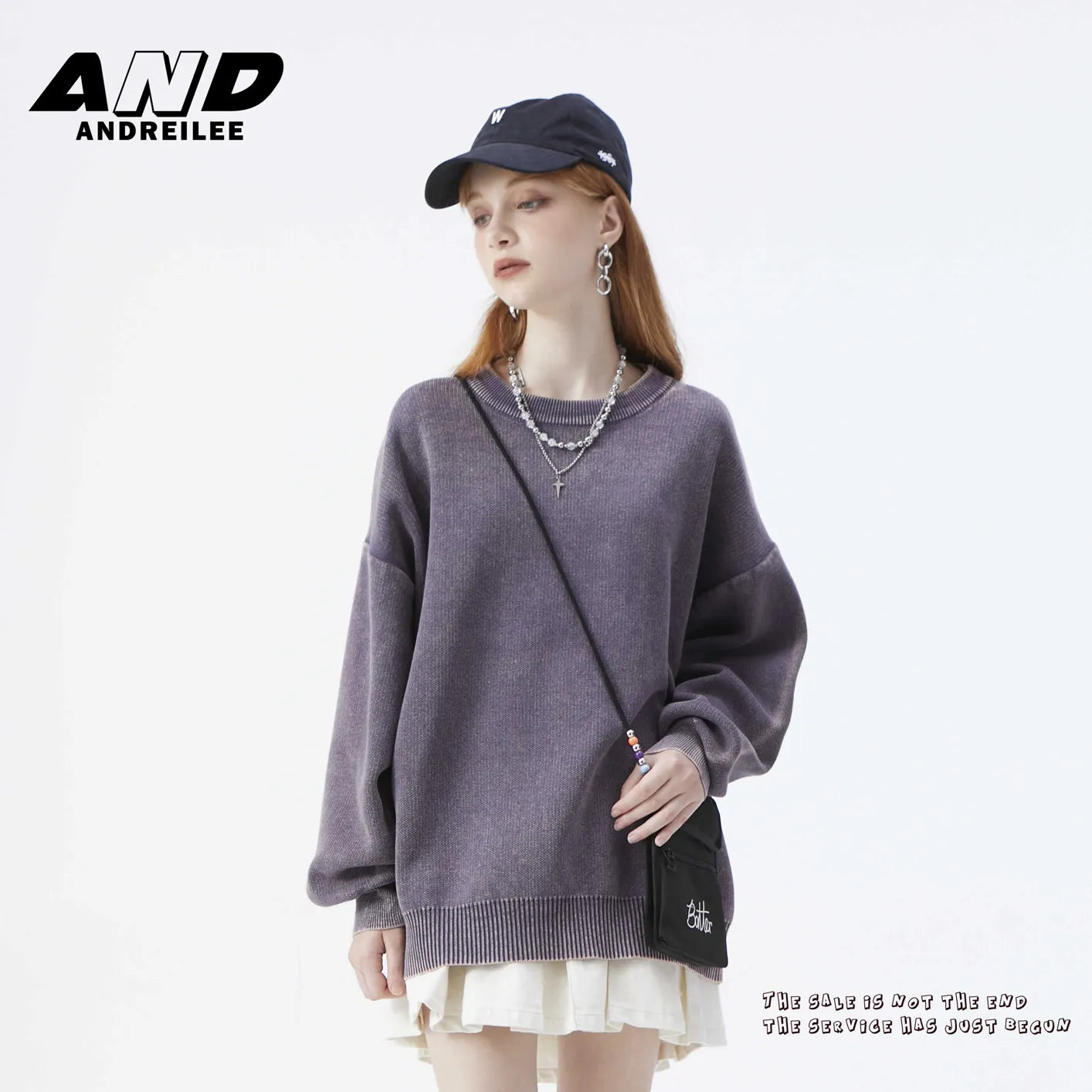 Washed Solid Color Knitwear: Casual Loose Fit