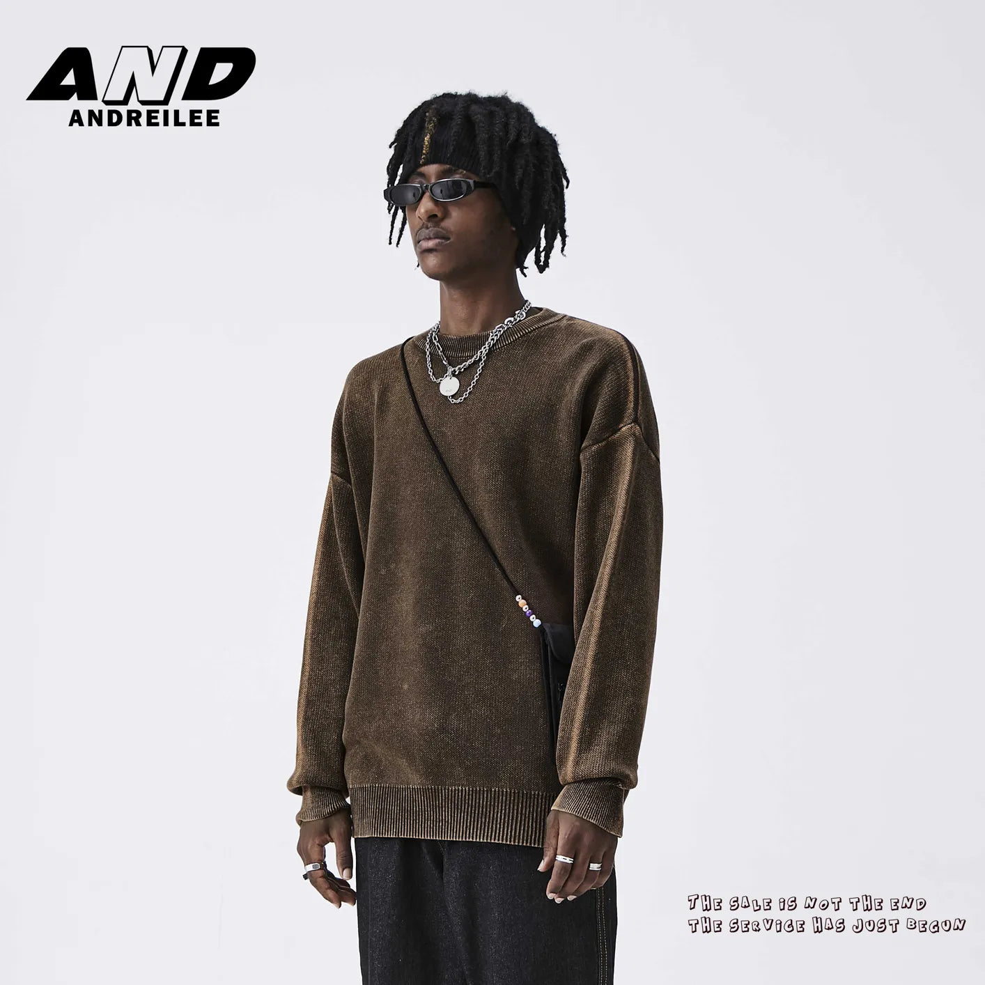 Washed Solid Color Knitwear: Casual Loose Fit
