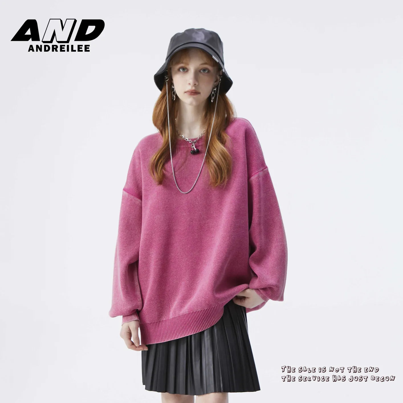 Washed Solid Color Knitwear: Casual Loose Fit