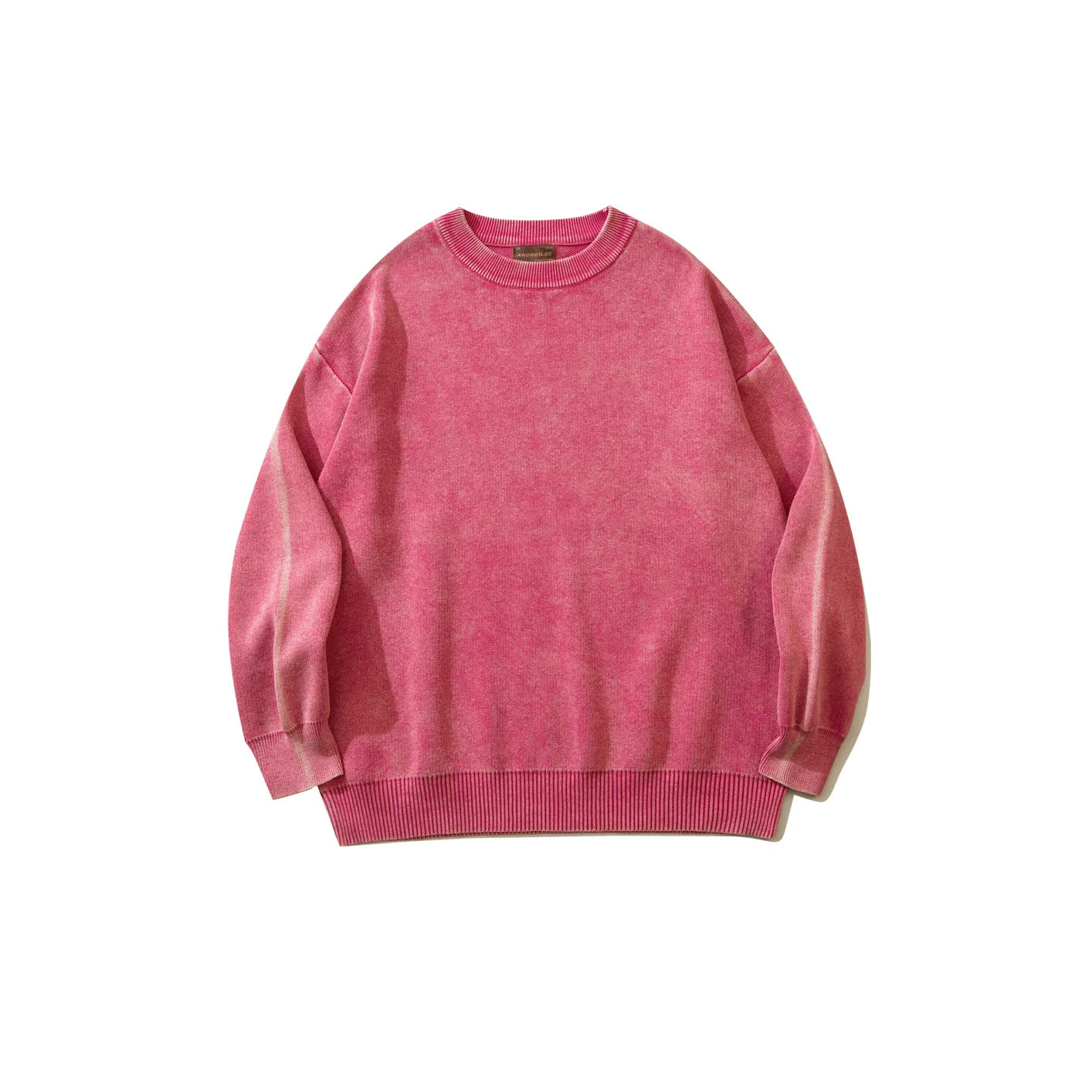 Washed Solid Color Knitwear: Casual Loose Fit