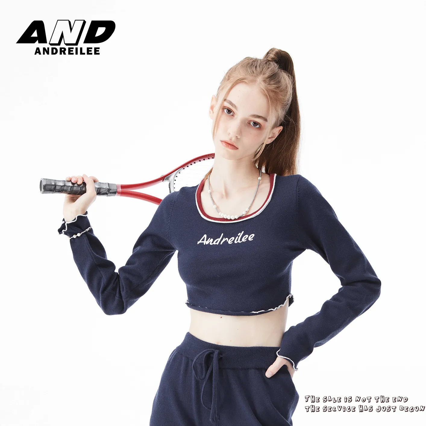 Women's Letter Knit Slim Trendy Spice Shirt