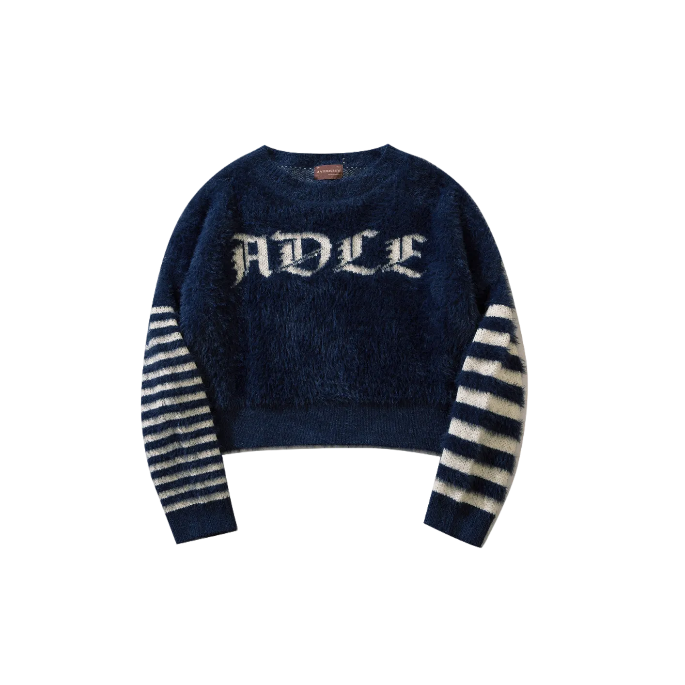 Striped Asymmetric Knit Pullover: Spice Girl Fashion