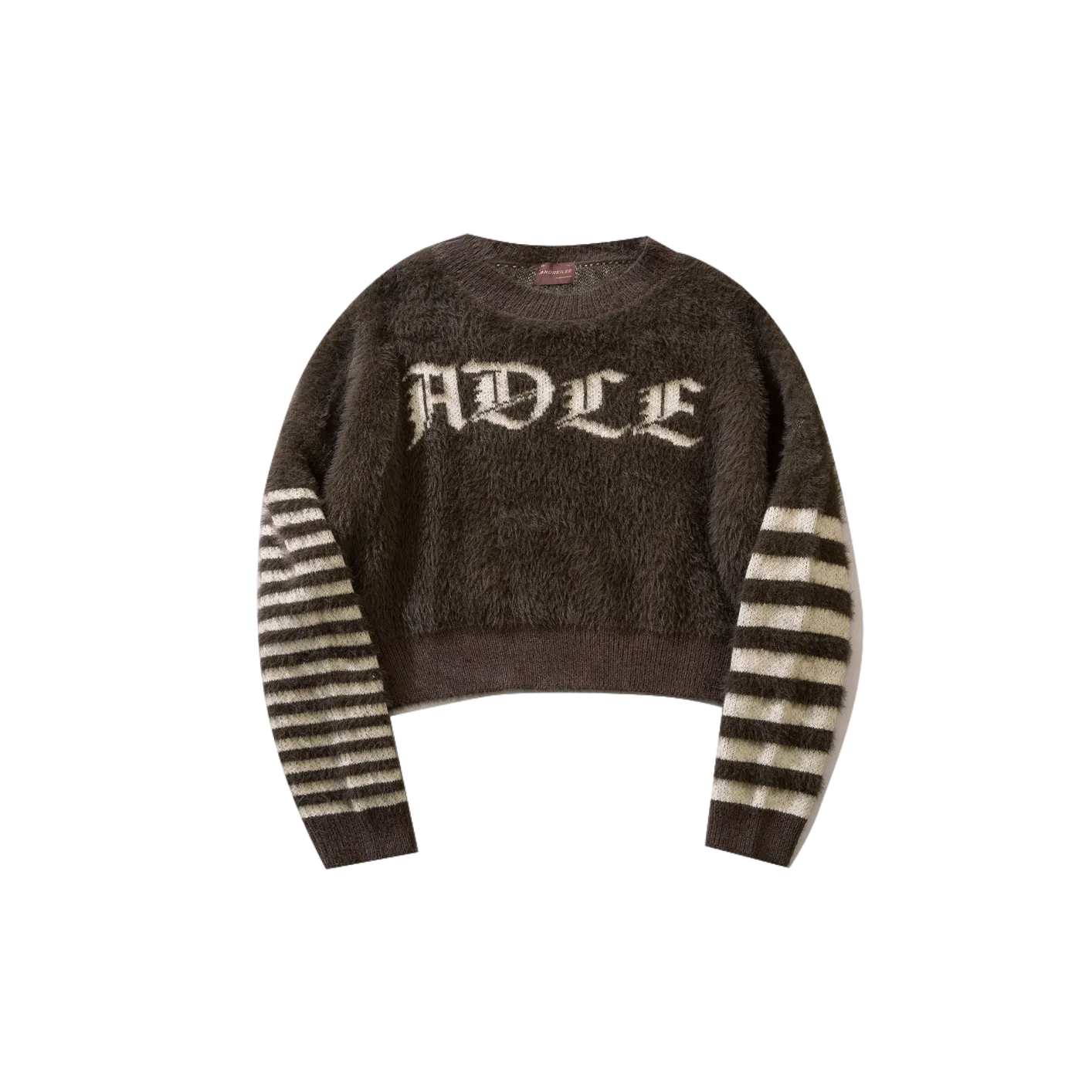 Striped Asymmetric Knit Pullover: Spice Girl Fashion